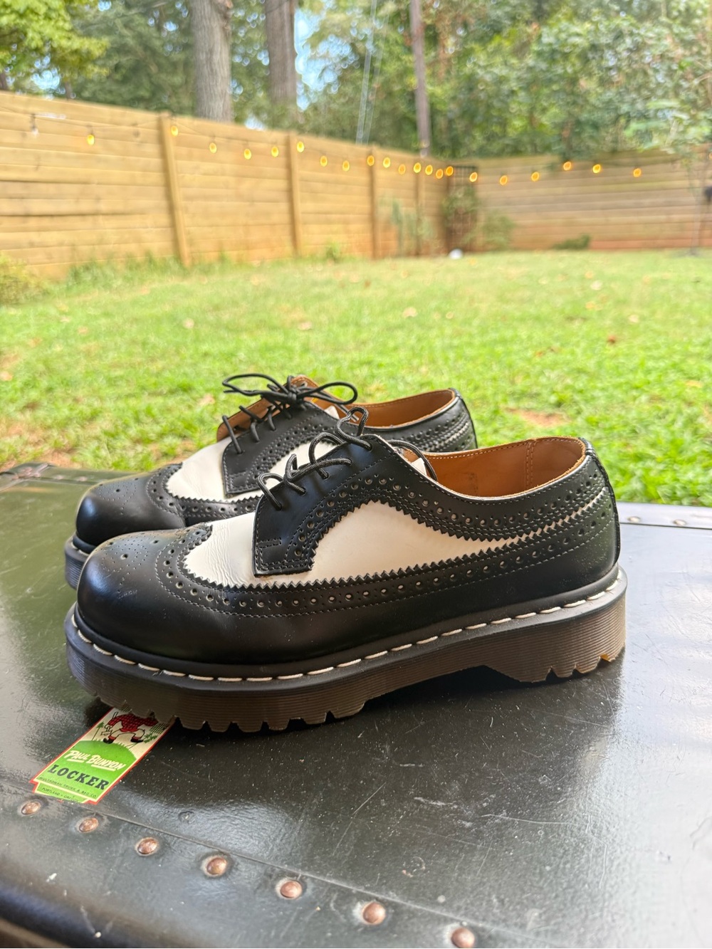 Dr. Martens Black and White Wingtip Brogue Lace-Up Oxfords
